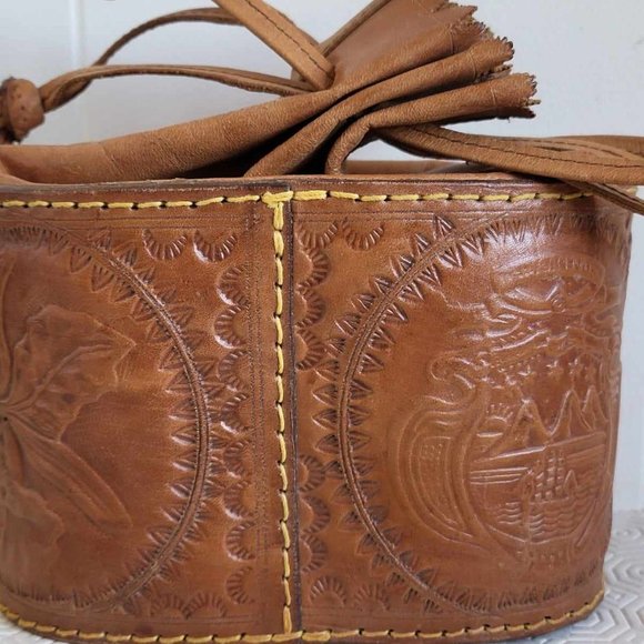Beautiful Vintage Unique Bucket handbag from the leather work of Jesus Zunicaz - Picture 6 of 8